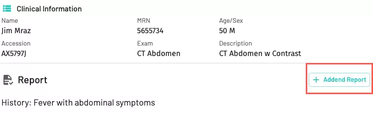 Addend report button