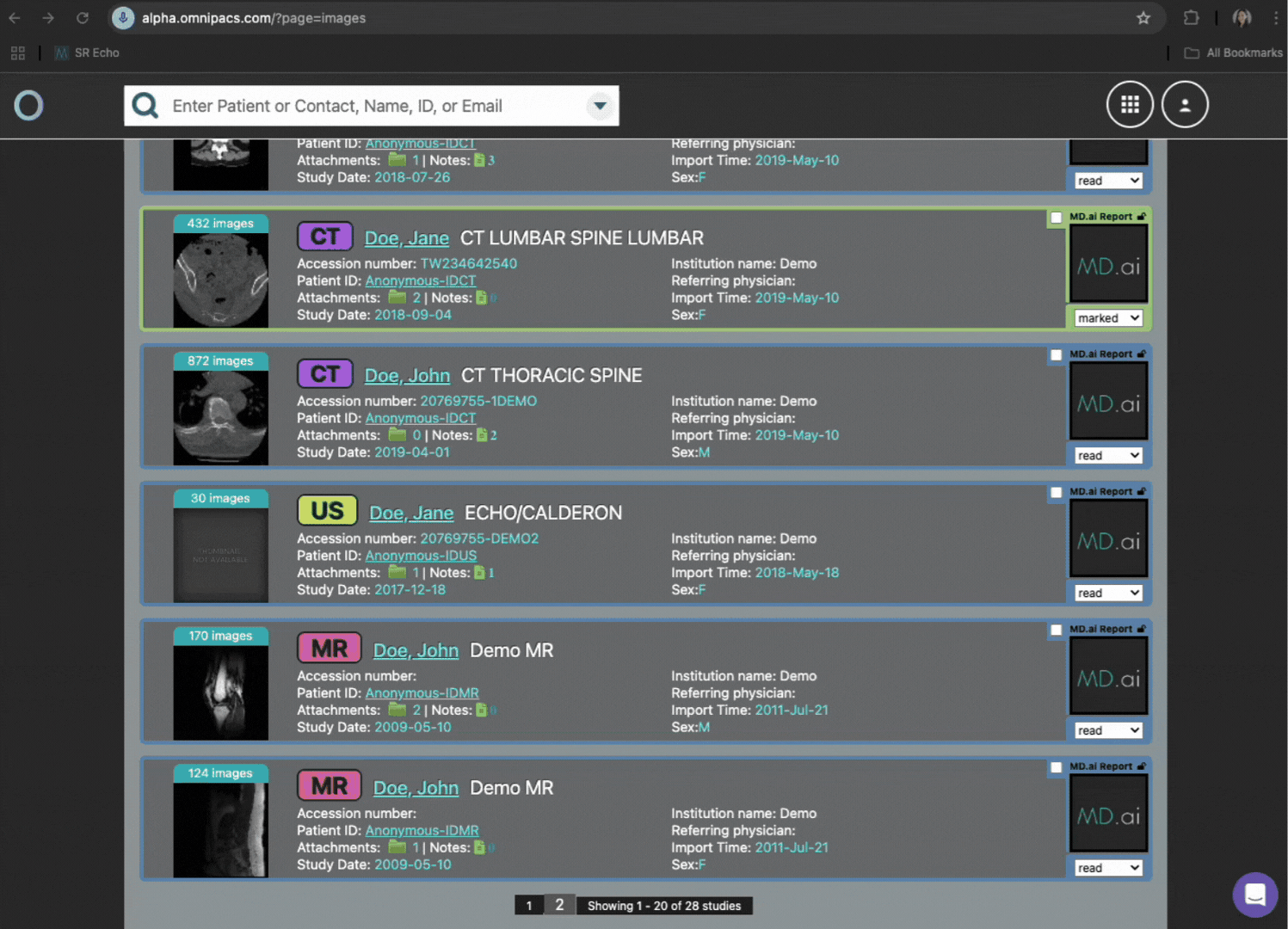 DICOM SR workflow
