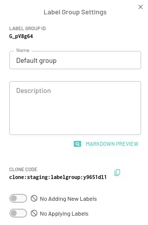 Edit Label Group