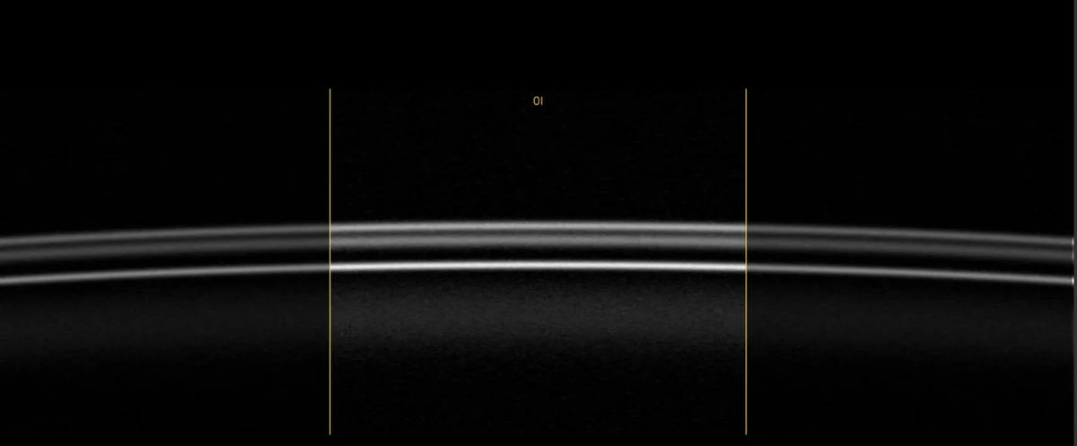B-scan near the edge of the grid