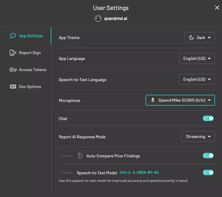Microphone settings