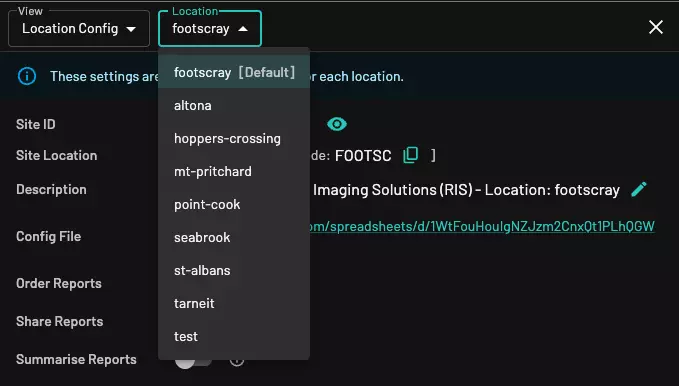 Site configuration locations