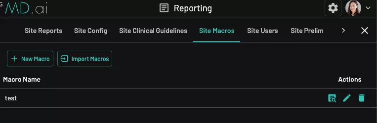 Site macros