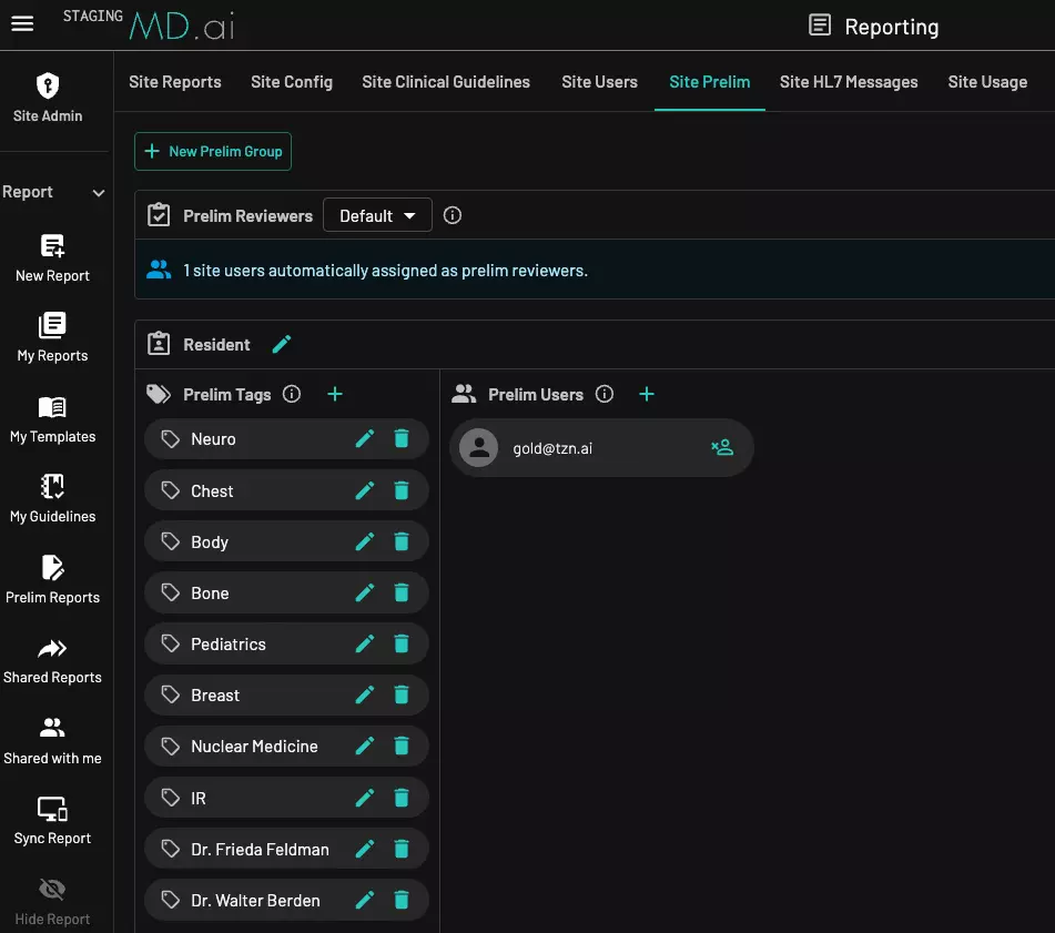 Site prelim workflows