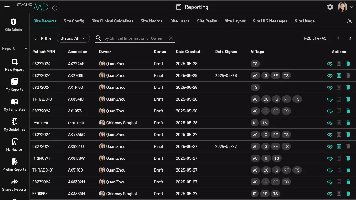 Site reports